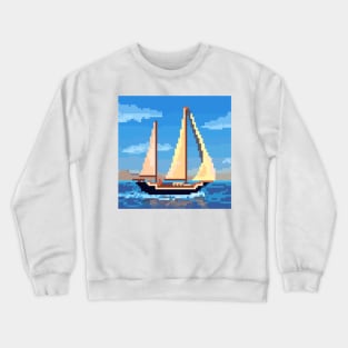 Pixel Boat Crewneck Sweatshirt